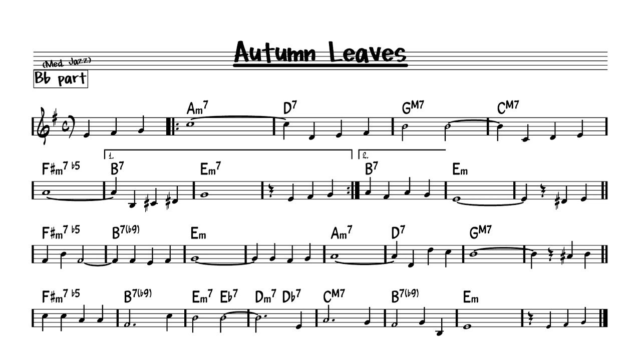 chords for autumn leaves